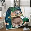 Loussiesd Coperta in Pile Con Simpatica Fantasia Animale, per Divano e Letto, Pigri e Tropicali, Coperta in Peluche a Tema Natura, Decorazione per Camera Matrimoniale