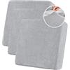 BXFUL Copriseduta Divano Elasticizzato in Ciniglia Fodera per Cuscino ad Alta Elasticità Cuscino per Divano Fodera per mobili Coprisedile per Divano Fodere per Cuscino (3PC Grande 1 Posto,Grigio Chiaro)