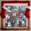Aupawdy Set di 9 Fogli di Autoadesivi per Finestre, Sticker di Babbo Natale, Fiocco di Neve e Uomo di Neve in PVC, Decorazione Festiva per Interni