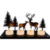 Bseical Portacandele Decorativo Natalizio per Candele da 40cm, Porta Candele da Tavolo Moderno, Candelabro Nero Ferro, Decorazioni per la Casa, Shabby Chic del Camino di Natale