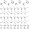 UNICRAFTALE 50 Pz 304 Orecchini a sfera con anelli in Acciaio Inossidabile Orecchini A Lobo Ipoallergenici con Earnuts Orecchini A Bottone per La Creazione di Gioielli Spilla 0.8 mm