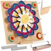 Coopay Tenditore Grande Granny Square 33x33 cm, 30 Perni In Acciaio Inox, Pieghevole In Bambù