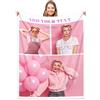 Gudina Coperta Personalizzata con Foto e Testo del Nome, 1-9 Collage di Foto, Regali per Mamma, Papà, Fidanzata, Fidanzato, Bambino (3 Foto)
