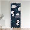 Loussiesd Tenda porta simpatico panda per camera da letto e soggiorno - Motivo simpatico panda - Lavabile in lavatrice - 86 x 203 cm - 1 pannello
