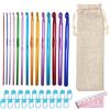 PXBSNB Set di 36 Uncinetti, Multicolore Uncinetti in Alluminio(2mm-10mm), Ganci Cucire a Maglia con 20 pennarelli, Ferri da Maglia Ergonomici per Principianti, Appassionati Lavoro Maglia