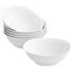 MALACASA, Series Elisa, 6 Pezzi 6.7'' Ciotola di Porcellana 17 * 17 * 5 cm di Ciotola di Riso Zuppiera Blanico
