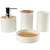 LOVIVER 4 Pezzi Accessori per Il Bagno Tazza collutorio, Arredamento Bagno Moderno, portasapone Accessorio da Bagno Set Completo per Mobile Bagno, Bianco