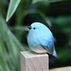 TALKLEK Statuette di uccelli in legno intagliate a mano, statua creativa di piccoli uccelli per la decorazione della casa, regali di uccelli per gli amanti degli uccelli (pettirosso grasso blu)