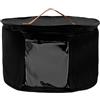 MEIYAXINWIN Cappelliera Rotonda con Coperchio, Pieghevole in Feltro, Scatola per Cappelli con Finestra Trasparente e Cerniera con Maniglia, Contenitore per Vestiti 42 x 26 cm (Nero)
