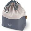 MONBENTO - Borsa Porta Pranzo MB Pochette L Natural Blu - Lunch Bag Compatibile con Lunch Box MB Square + una Bottiglia - Tessuti Riciclati Poliestere e Cotone - Per Ufficio/Scuola - Blu