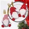 QUOHE Portaposate in Feltro di Natale, 6 Pz Tasca per Posate Babbo Natale Decorazioni da Tavola Natalizie, Rosso Coltelli Forchetta Cucchiaio Stoviglie Porta Posate per Decorazione Addobbi Tavolo Natalizio