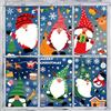 QUOHE Vetrofanie Natalizie per Finestre, Adesivi Finestra Natalizi Riutilizzabili Gnomi Natale Fiocco di Neve Stickers, Colorate Grandi PVC Decorazioni Wallpaper Murali per Vetrine Negozio Vetro Porte