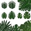 RHQFDM Foglie di Palma Artificiali 48 Pezzi Monstera Verde per Decorazioni Tropicali Hawaii, Spiaggia, Giungla Party - 6 Dimensioni