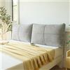 HNBCYRND Copri Testiera Letto Matrimoniale Singolo Imbottita, Cuscini da Lettura Copri Testata Copripiumino Rimovibile E Lavabile, Anti-collisione Addensato Grandi per Testata(80x48x10cm,Gray)