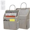 Windfromort 2 Pezzi Portaoggetti da Appendere - Organizer Armadio da Appendere con Tasche - Organizer Porta per Bagno, Camera e Camper (Grigio