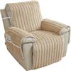 EBETA Fodere per sedia reclinabile, Copripoltrona Relax Reclinabile Elettrica, Copripoltrona lungo Coprisedile Poltrona Reclinabile Relax con Tasche (Marrone chiaro)
