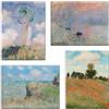 LuxHomeDecor Quadri Claude Monet 4 Pezzi 40x30 cm Stampa su Tela con Telaio in Legno Arte arredo