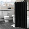 ANAZOZ Tenda per Doccia Larghezza 80,Tenda Nero Doccia Tinta Unita Tenda Poliestere Bagno 80x200CM Tende per Bagno con Occhielli e Anelli