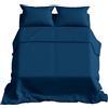 Batik Completo Lenzuola Una Piazza e Mezza Cotone: Set Lenzuola 1 piazza e mezza Cotone Elegante e Confortevole per la Tua Camera da Letto - 100% Cotone - 1 Piazza e Mezza (Blu)
