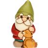 THUN, Gnomo Oliver con Cerbiatto Amy in Ceramica di Alta Qualità, Versione Media, Collezione Inverno Incantato, Statuine da Collezione, Idea Regalo per Natale, 7,4 x 6 x 13 cm