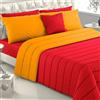 Viterbo Biancheria Piumone Una Piazza e Mezza, Trapunte Invernali Piazza e Mezza Made in Italy Imbottitura di 300 GR/MQ, Coperta Copriletto (Rosso/Arancio, 1 Piazza E Mezzo)
