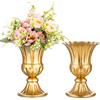 Sziqiqi Piccoli Vasi in Metallo Oro, 2 Pezzi Vaso per Tromba per Centrotavola di Casa Decorazione, Vasi per Fiori per Cerimonia di Anniversario Matrimoni Ufficio Soggiorno Camera e Cucina, 23cm