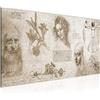 Runa Art Quadri Moderni Leonardo Da Vinci Tela Non Tessuta Soggiorno Corridoio Schizzo Rinascimento Biege 700412a