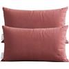 Miecoae Coppia di Federe Cotone, Set di 2 Tessuti per Cuscino Letto, Chiusura a Busta, Tinta Unita, Misura Standard 50x70 60x80 CM Copricuscino Divano(O6,80x60cm Set of 2)