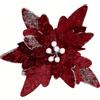 GL-Turelifes Fiori di Natale grandi da 30 cm, 6 pezzi, fiori artificiali a forma di stella di Natale, in velluto, ornamenti floreali pieghevoli per decorazioni natalizie, Capodanno, feste di