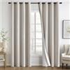 MIULEE Tende 100% Opache per Interni Lino Finestre Con Occhielli Protezione dal Freddo Termica Isolante Oscurante 2 Pezzi,Tende Camera da Letto Soggiorno Tenda Moderne Bianco Naturale 140 x 225 CM