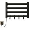 SKYLYZH Portasciugamani Elettrico 550x350mm Scaldasalviette Radiatore da Bagno Elettrico Portasciugamani intelligente, IP24 Impermeabile, Temperatura regolabile 30-70℃, Temporizzazione 1-9 ore-Black Left