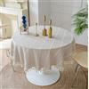 FANIVIN Tovaglia rotonda in cotone e lino per uso domestico Ideata per tavoli da pranzo e tavolini Lavabile in lavatrice Beige Diametro 120cm