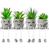 INFTYLE FZDR-1 - Piante grasse artificiali creative con vasi, 4 pezzi, mini piante finte in cemento finto in vaso, per casa, scrivania, mensola, cucina, bagno e ufficio, decorazione regalo (4 pezzi)