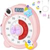 Ainiv Timer visivo carino 60 minuti per bambini e adulti - analogico per cucina, scrivania, ufficio e riunioni, rosa