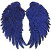 Anawakia, toppa termoadesiva da applicare con il ferro da stiro, con paillettes, ricamo, motivo a ali d'angelo, 1 paio, per magliette, jeans, vestiti, borse (Blu, S 26 x 13 cm)