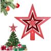 Onlvmyur Stella Albero di Natale 20cm Punta Stella Albero di Natale Topper Albero di Natale per Albero di Natale (Rosso)