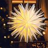 EANLOLY Stella di Natale Illuminata, Decorazione Natalizia a LED per Interni, Stella Luminosa da Appendere per Finestre, Ø 60 cm, Funzionamento a Batteria Colore Bianco