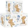 HUUMONSS 30cm Set di 3 Scatole Portaoggetti Animali Addormentati Contenitore Porta Giochi per Bambini Pieghevole Orso Stelle Palloncino Cubi Portaoggetti per Libreria Kallax Scuola Materna,Luna