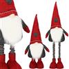 SPRINGOS - Gnomo decorativo natalizio regolabile in altezza da 51 a 70 cm, gambe telescopiche, cappello in feltro, ideale per Natale e San Valentino