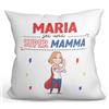 Mugffins Cuscino PERSONALIZZABILE MAMMA/MADRE - En italiano - Sei Super! - Idee Regali Divertenti - Rivestimento e Imbottitura (40x40 cm). Tatto Cotone