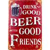 Stilingo Piatto Birra - latta segno di latta retrò birra regalo magnete-metallo segno con detti vintage divertenti segni porta segni birra segno nostalgia decorazione bar segno birra motivo 20x30 cm