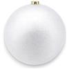 KORAT Palline di Natale Glitter Ø 15 e 20 cm - Colori Oro e Rosso - Decorazioni Natalizie per Albero Interno o Esterno - Palla Natalizia Grande in Plastica Lucente, Elegante e Leggera (Argento, 20 Cm)