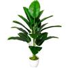 AIVORIUY Piante Finte Interno Areca Palma Piante Artificiali Albero Artificiale da Esterno Palma Finta Soggiorno Decorazioni della Casa Camera da Letto Balcone Ufficio (80cm Banana Verde)