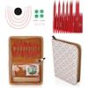 Tissting Set di Ferri da Maglia Circolari, 9 Paia Ferri Circolari Intercambiabili 3 to 6 mm con Custodia e Accessori, Alluminio Staccabili Aghi Circolari per Maglia per Lavoro a Maglia Fatto a Mano