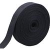 Lahviuu Nastro sbieco da 45 metri, in twill di lino naturale, nastro a spina di pesce, per cucito, sartoria, artigianato e fai da te, per bambini, nero, 2 cm