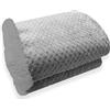 Home Tresor Coperta Plaid in Pile Sherpa Invernale Calda, Morbida con Doppio Strato Agnellato, Coperta Flanellata in Microfibra, 440 gr/mq (Grigio, Singolo cm.160x200)