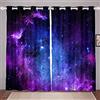 Loussiesd Tende per finestra, a tema galassia/spazio/cosmo/via lattea/cielo stellato, per bambini, ragazzi e ragazze, ultra morbide, colore: blu/viola, 2 pannelli, 167,6 x 228,6 cm (larghezza x lunghezza)