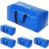 Dokeno Set da 5 Borse da trasloco extra large, impermeabili Scatoloni per trasloco con zip e manici resistenti, 100L Scatole per armadio per riporre oggetti, piumoni, vestiti (blu, 74 x 36 x 33cm)