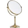 Nicesail Specchio Trucco da Tavolo Dorato Specchio Ingranditore 5x-Impermeabile e Antiruggine-Specchio Bifacciale,Diametro 20 cm