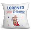 Mugffins Cuscino PERSONALIZZABILE BISNONNO - En italiano - Sei Super! - Idee Regali Divertenti - Rivestimento e Imbottitura (40x40 cm). Tatto Cotone